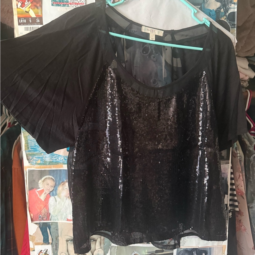 Black Sequin Women's Top